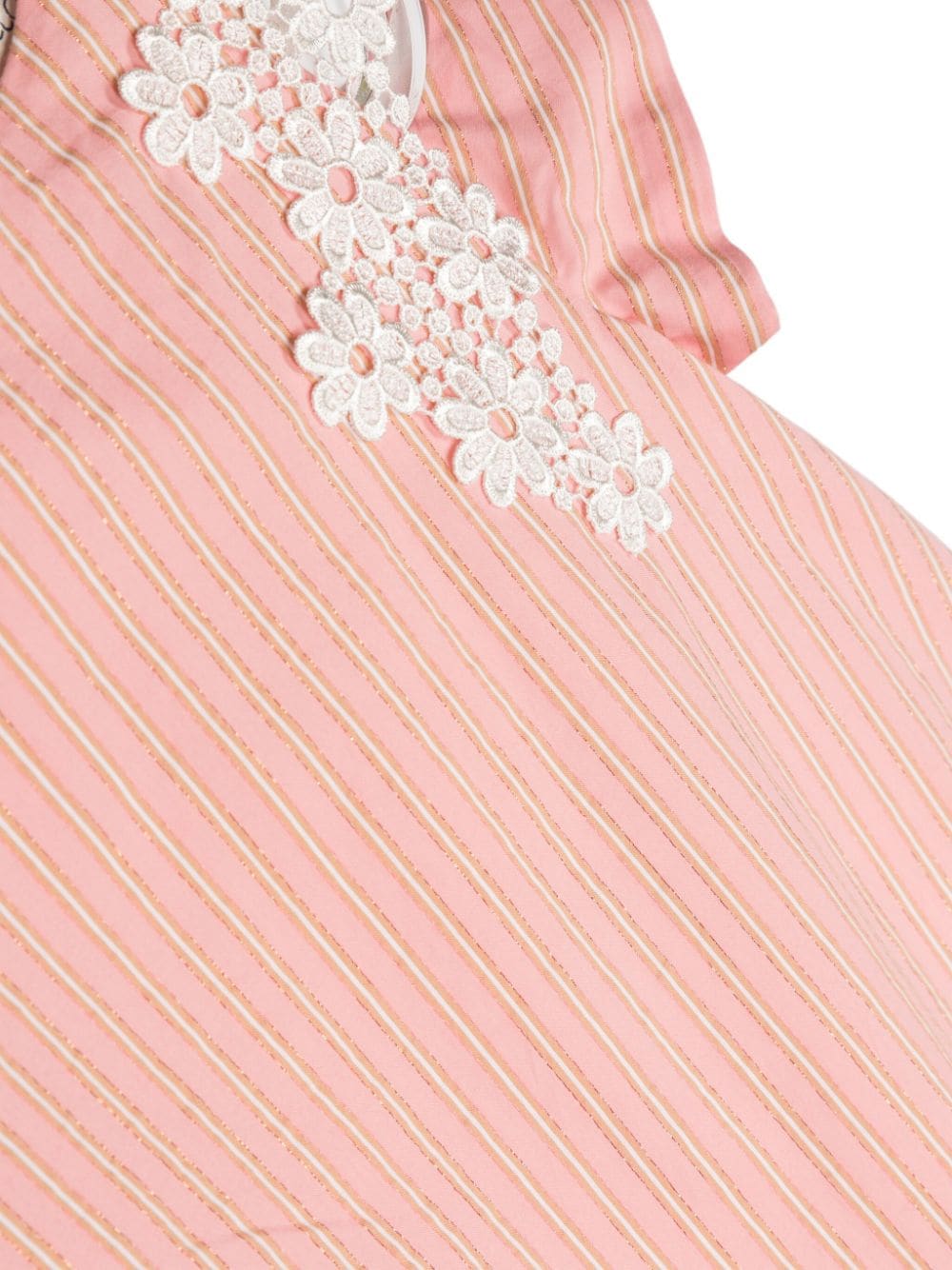 Shop Simonetta Metallic Striped Midi Dress In Pink