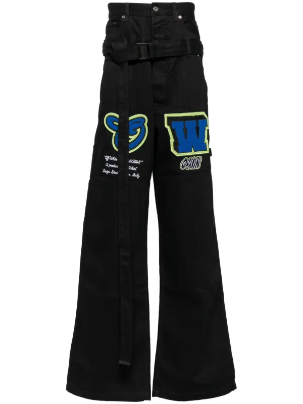 Off-White Vars Hamer ワイドジーンズ | ブラック | FARFETCH JP
