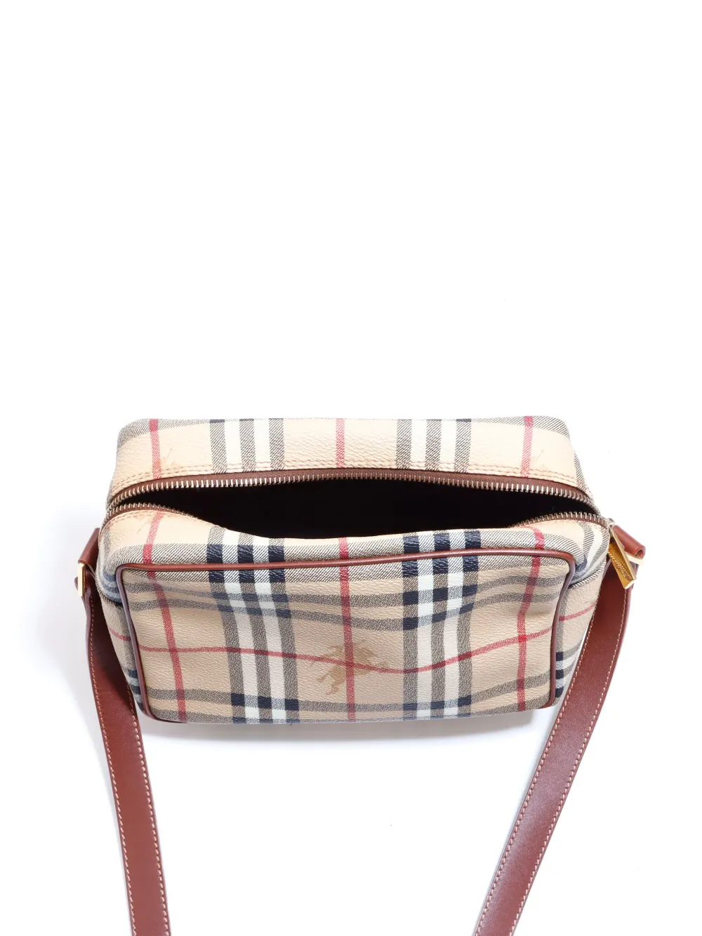 Pre-owned Burberry Haymarket Check Shoulder Bag In Neutrals