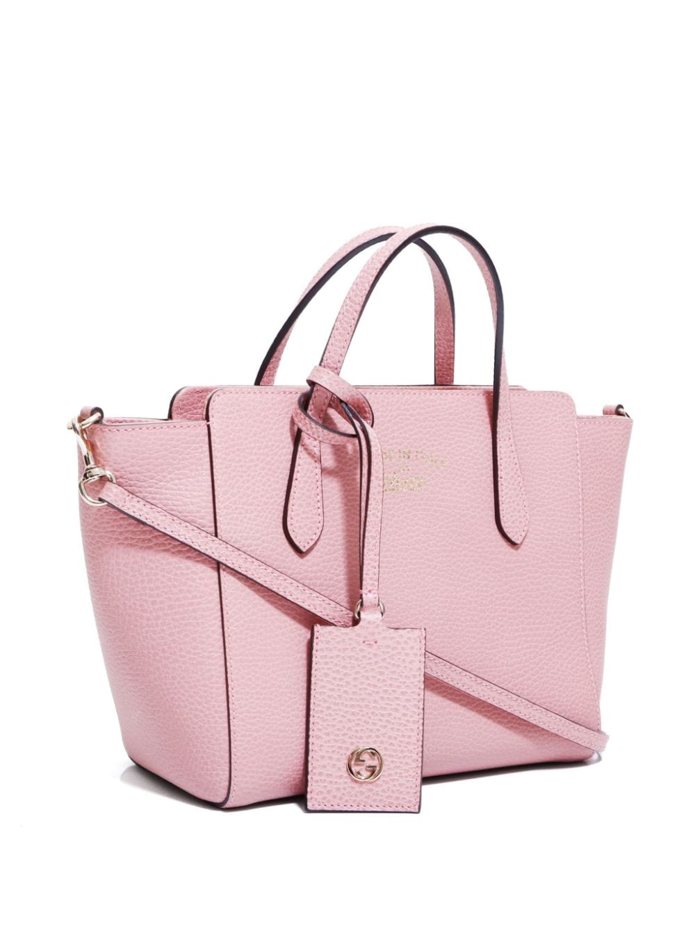 Pre-owned Gucci Swing 皮质手提包 In Pink