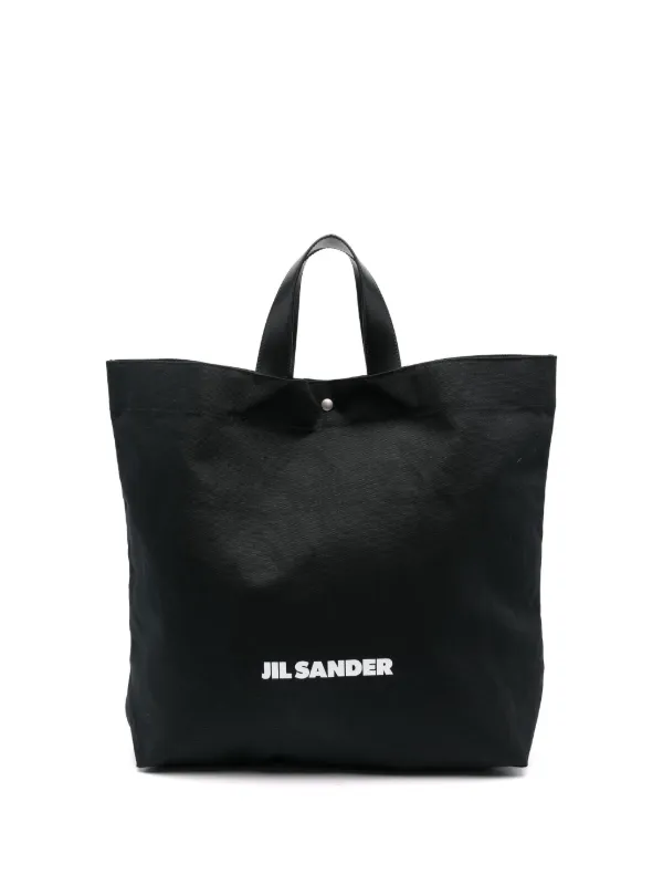 Jil Sander logo-print Canvas Tote Bag Black FARFETCH IN