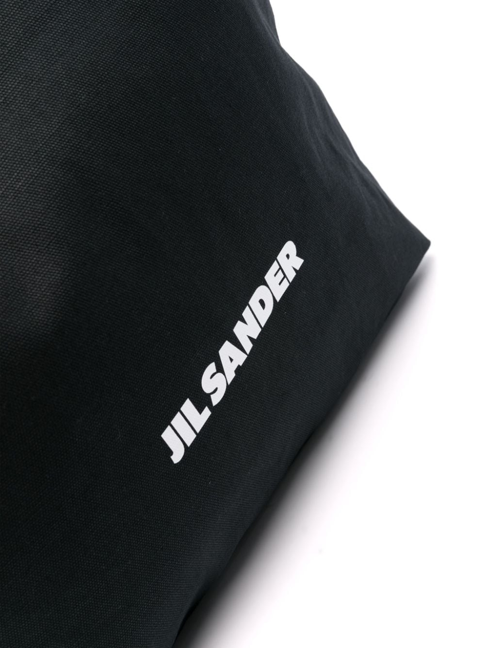 Shop Jil Sander Logo-print Canvas Tote Bag In Black