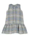 Il Gufo plaid ruffle midi dress - Blue