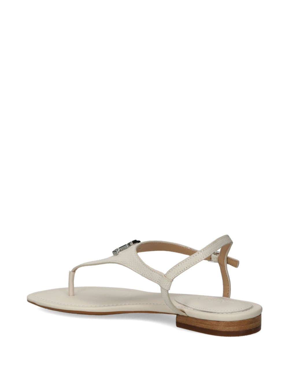 Shop Lauren Ralph Lauren Ellington Lizard-embossed Leather Sandals In White
