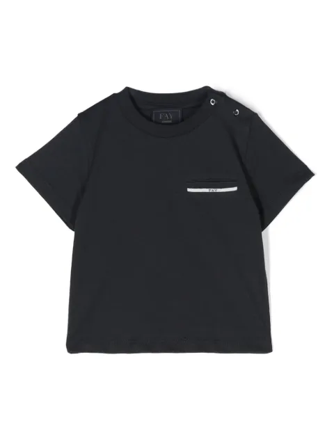 Fay Kids logo-embroidered cotton T-shirt
