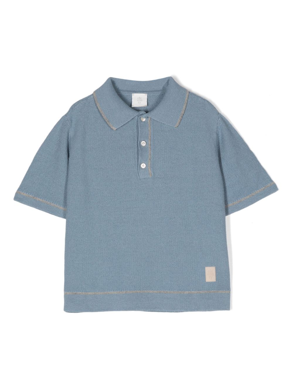 Shop Eleventy Purl-knit Polo Shirt In Blue