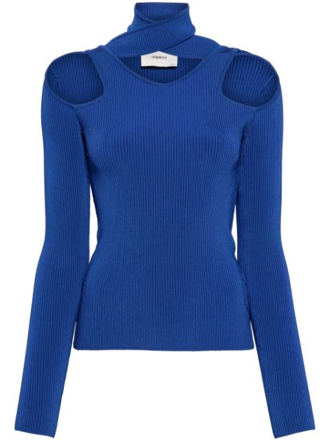 Coperni cut-out ribbed-knit jumper Women