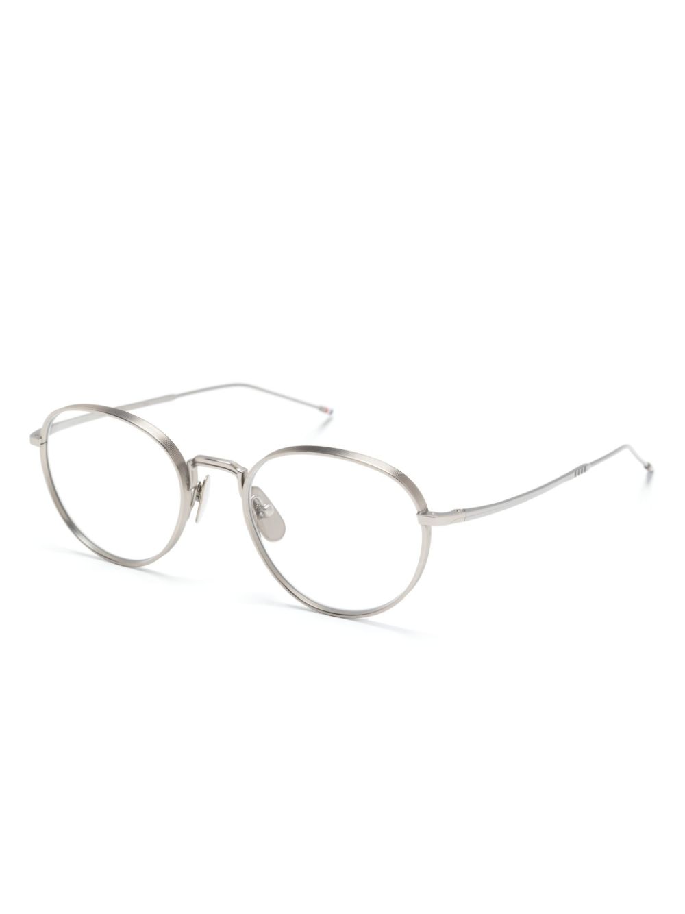 Shop Thom Browne Round-frame Glasses In Silver