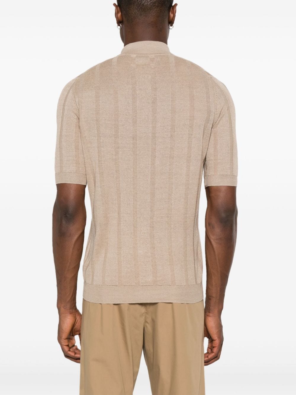 Shop Ballantyne Striped Linen Short-sleeved Shirt In Neutrals