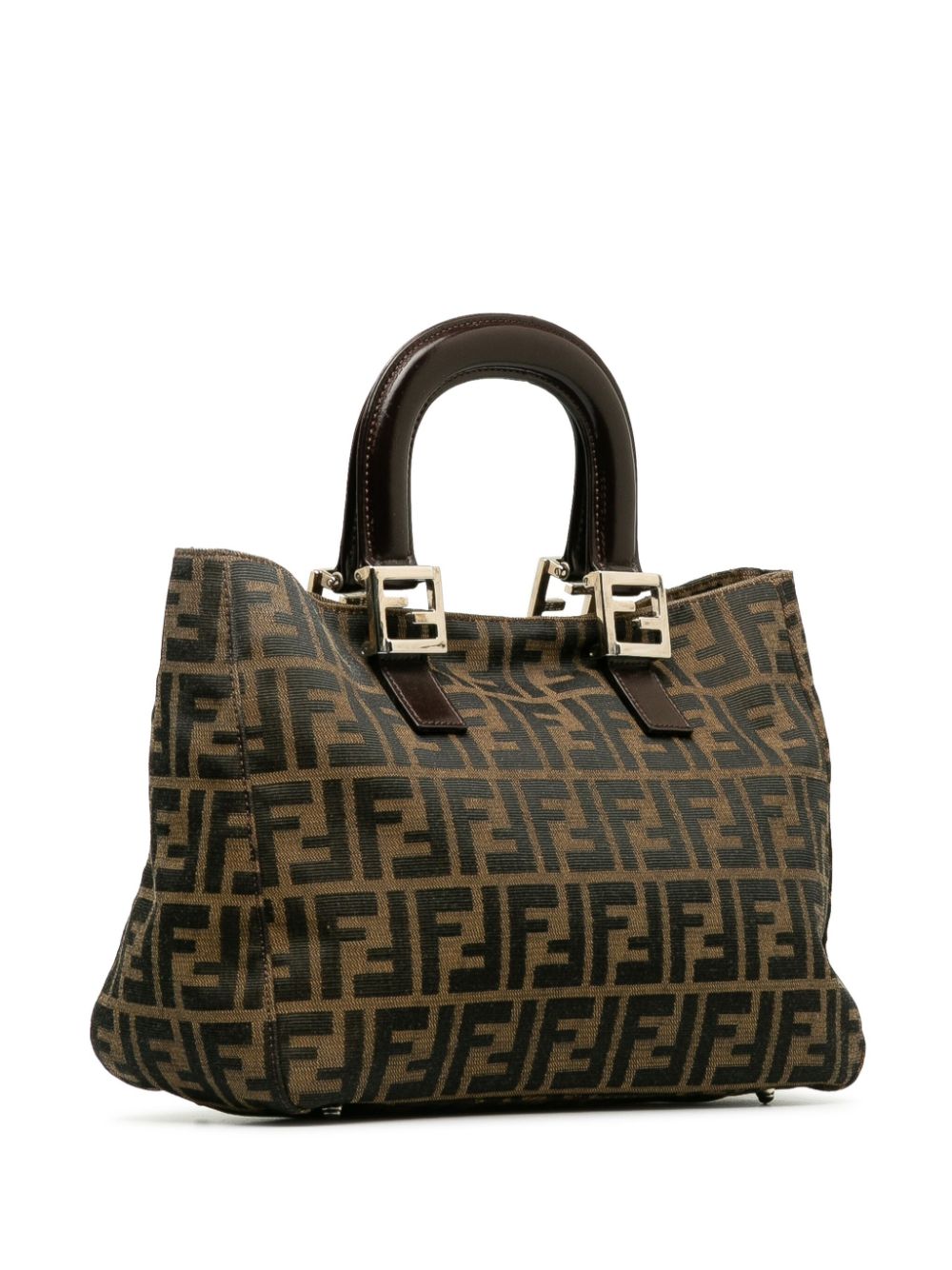 Pre-owned Fendi 2000-2010 Zucca Twins Handbag In Brown
