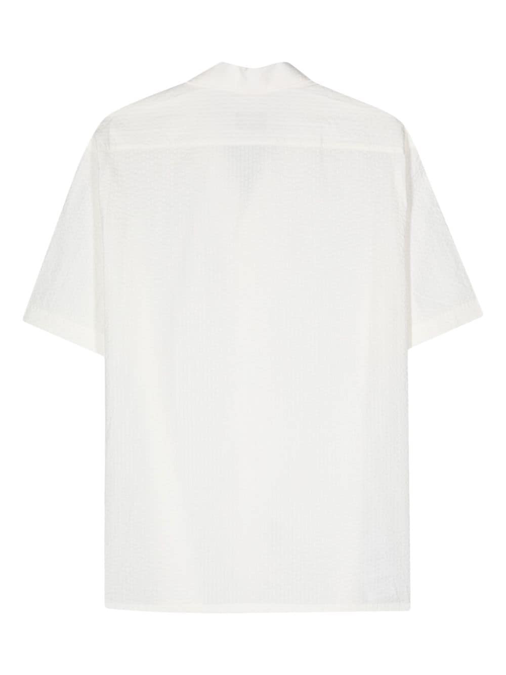 Shop Brioni Seersucker Cotton Shirt In White