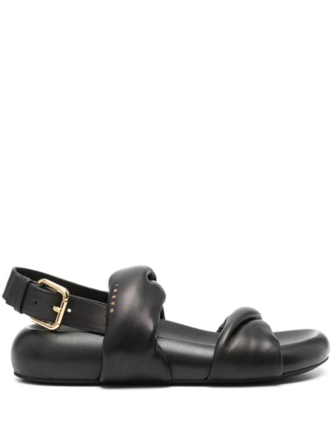 Marni logo-print leather sandals Women