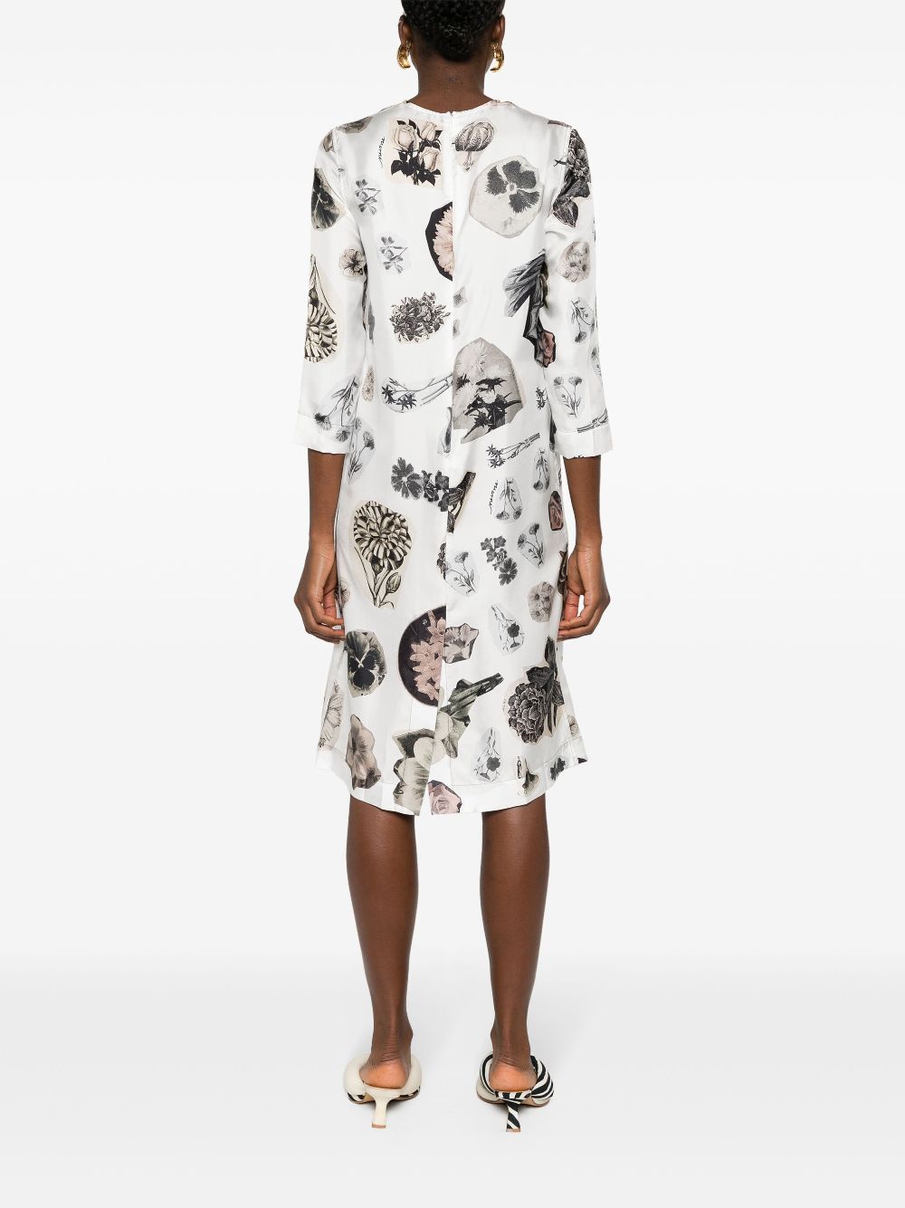 Marni Jurk met bloemenprint Wit