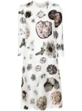 Marni floral collage-print silk dress - White