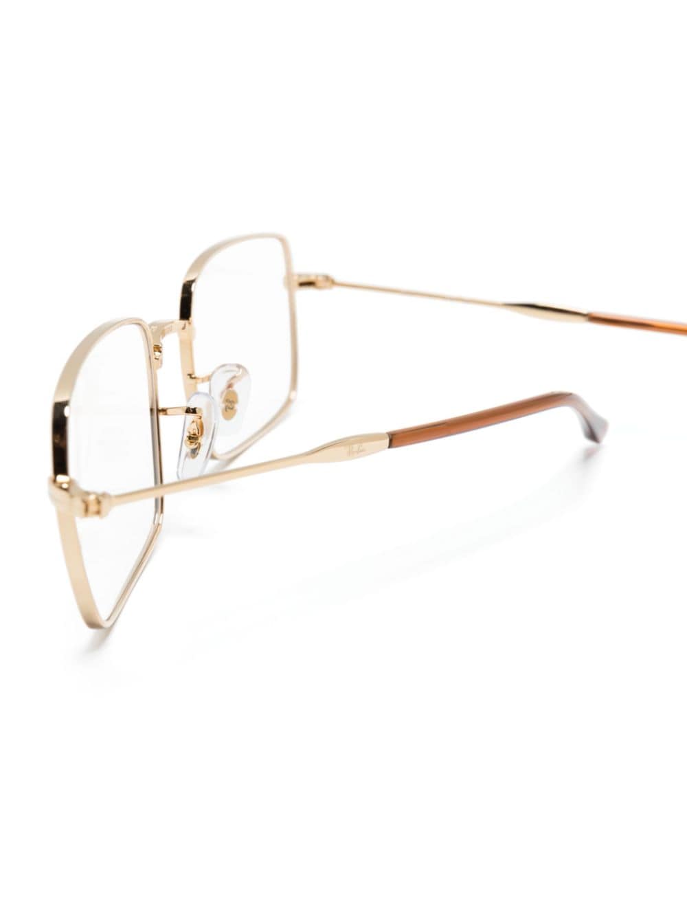 Shop Ray Ban Rb6520 Rectangle-frame Glasses In Gold