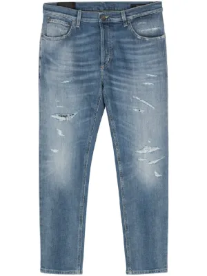 Random Identities cut-out straight-leg Jeans | Blue | FARFETCH