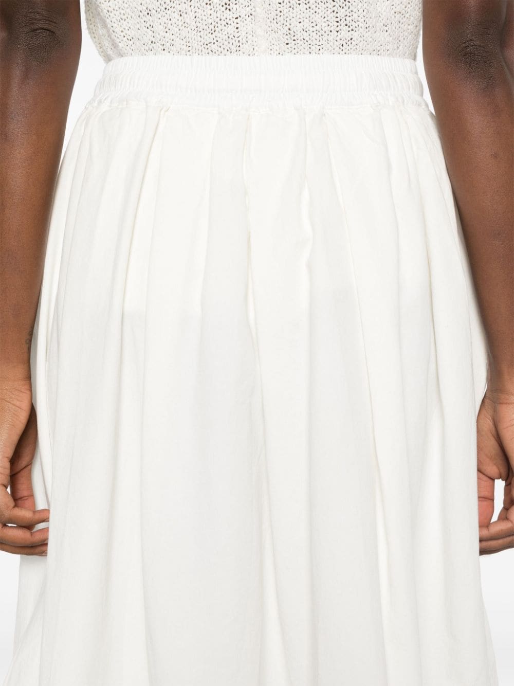 Shop Kristensen Du Nord Drawstring-waist Knee-length Skirt In White