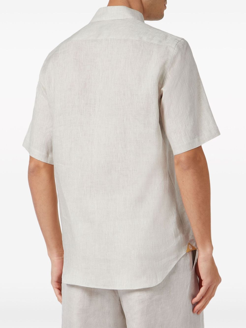 Shop Billionaire Logo-embroidered Linen Shirt In Neutrals