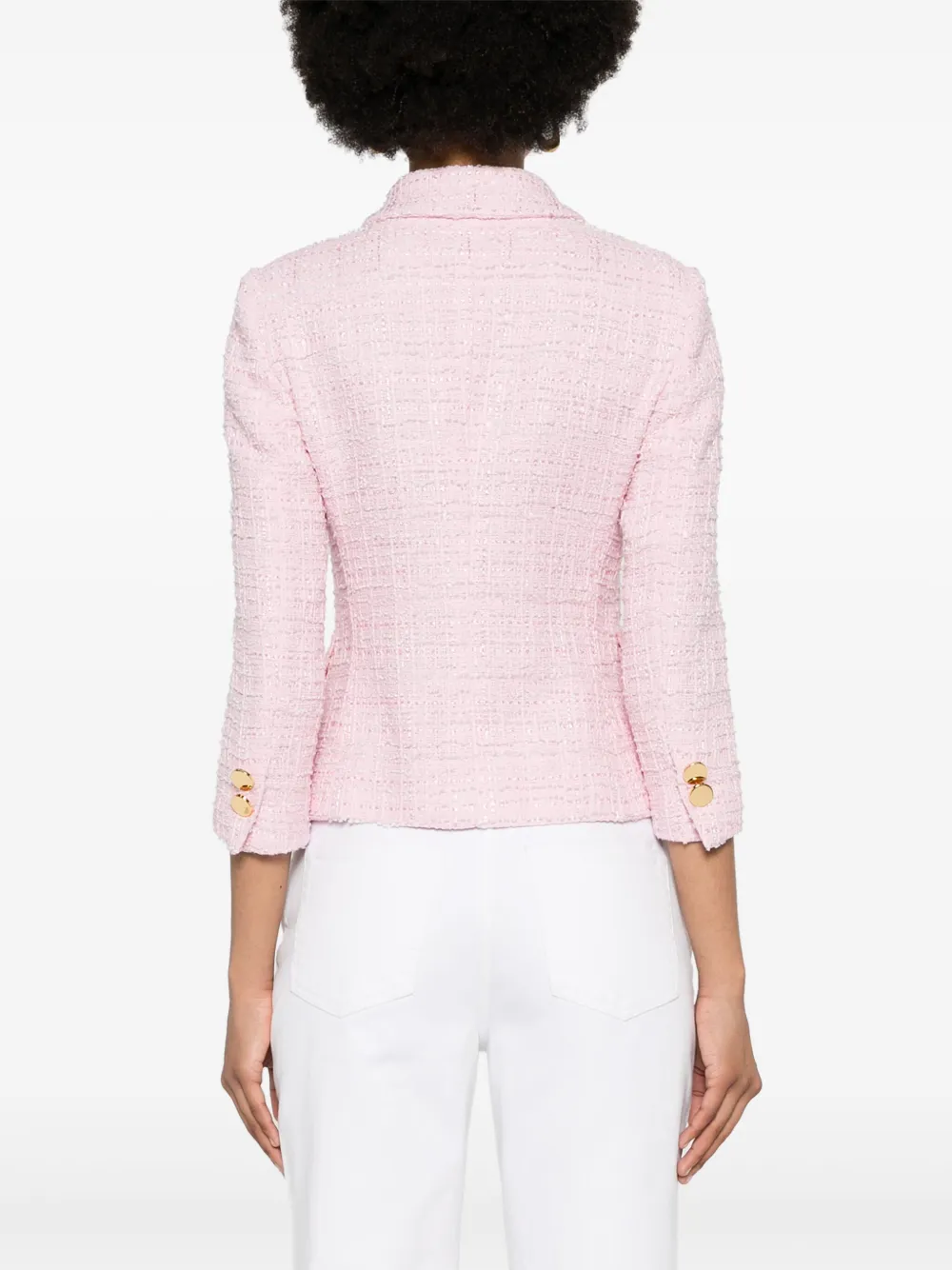 Shop Tagliatore India Tweed Jacket In Pink