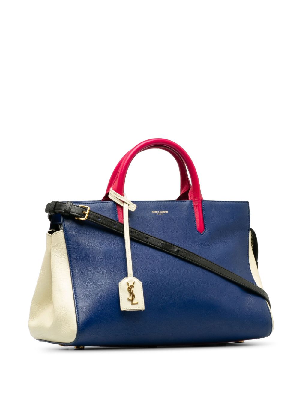 Pre-owned Saint Laurent 2013 Medium Cabas Rive Gauche Two-way Handbag In Blue