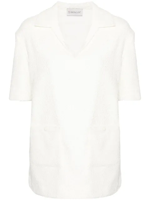 Moncler top texturizado con aplique del logo