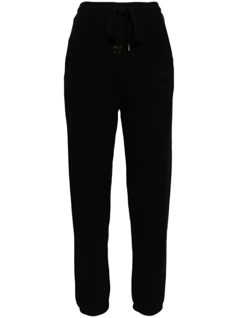 Elisabetta Franchi Bouclé-effect cotton track pants