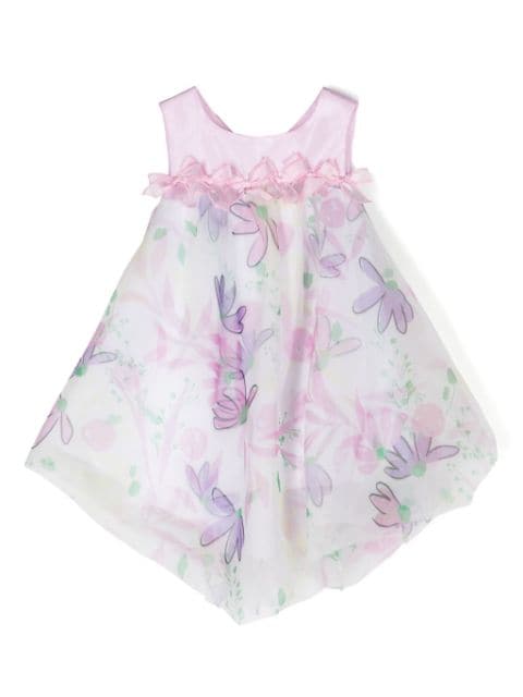 Miss Grant Kids floral-print satin dress