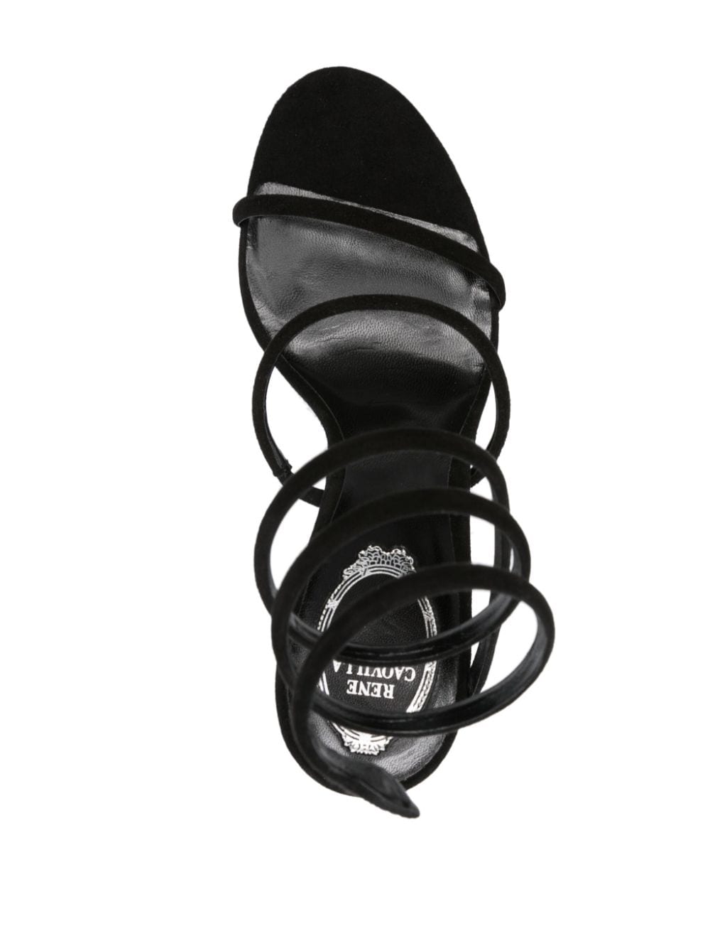 Shop René Caovilla Cleopatra 105mm Suede Sandals In Black