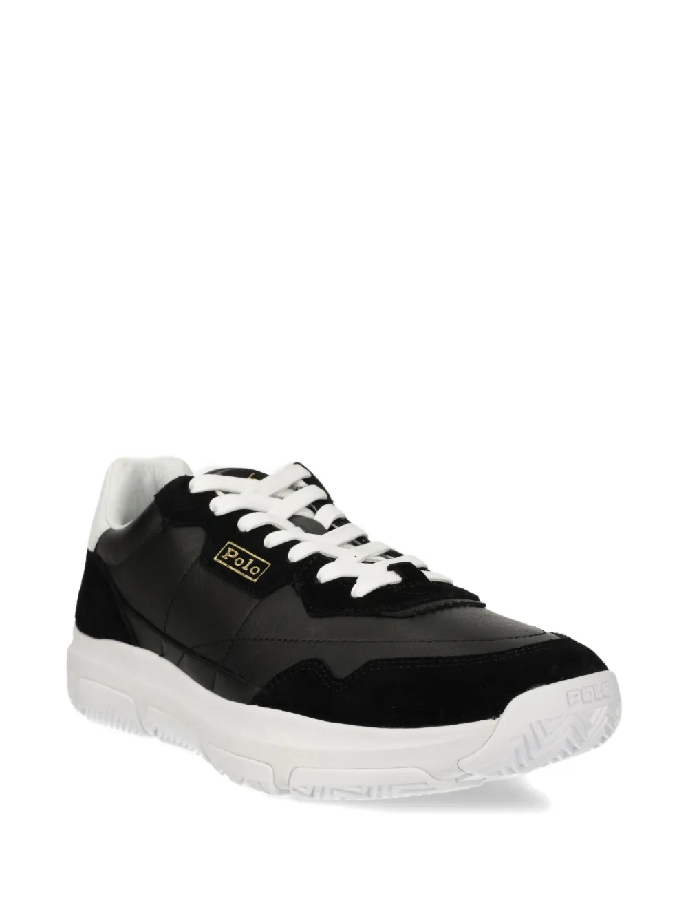 Polo Ralph Lauren leather-panelled sneakers - Zwart