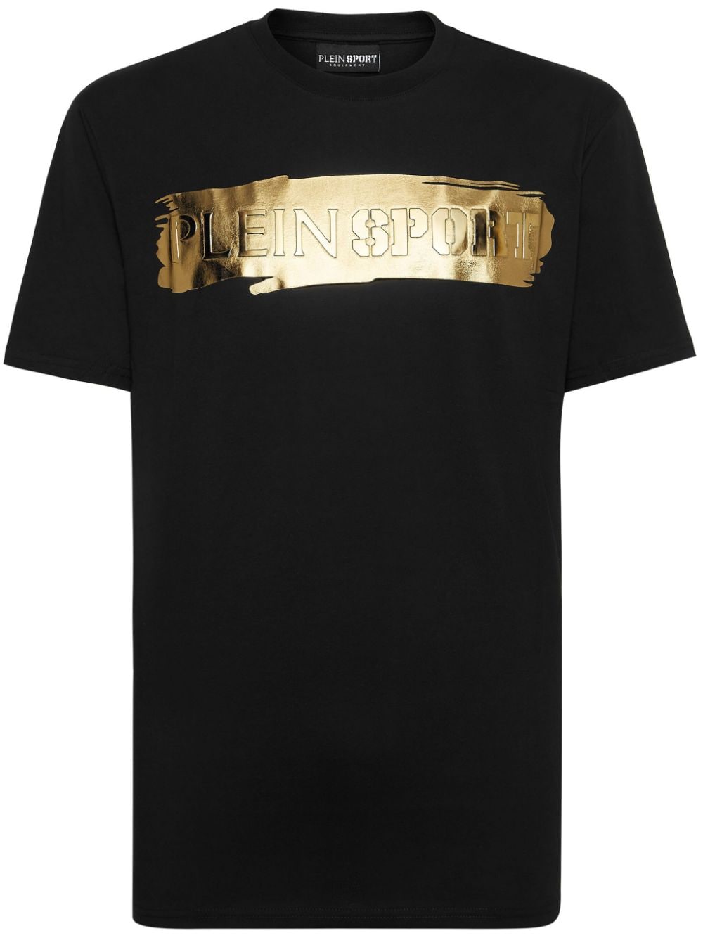 Plein Sport Brushstroke-print Cotton T-shirt In Black