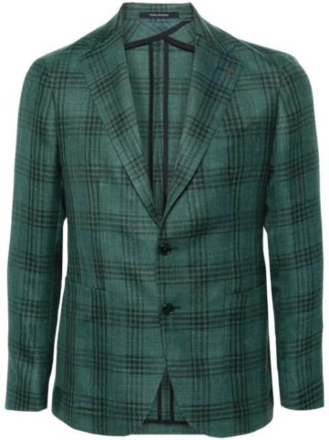 Tagliatore tartan-check single-breasted blazer