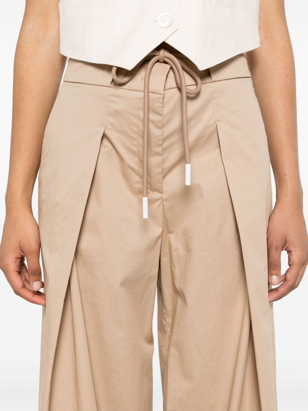 Shop Peserico Pleat-detail Wide-leg Trousers In Neutrals