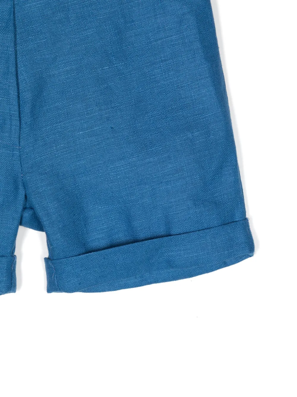 Siola Elasticated-waist Linen Shorts In 蓝色