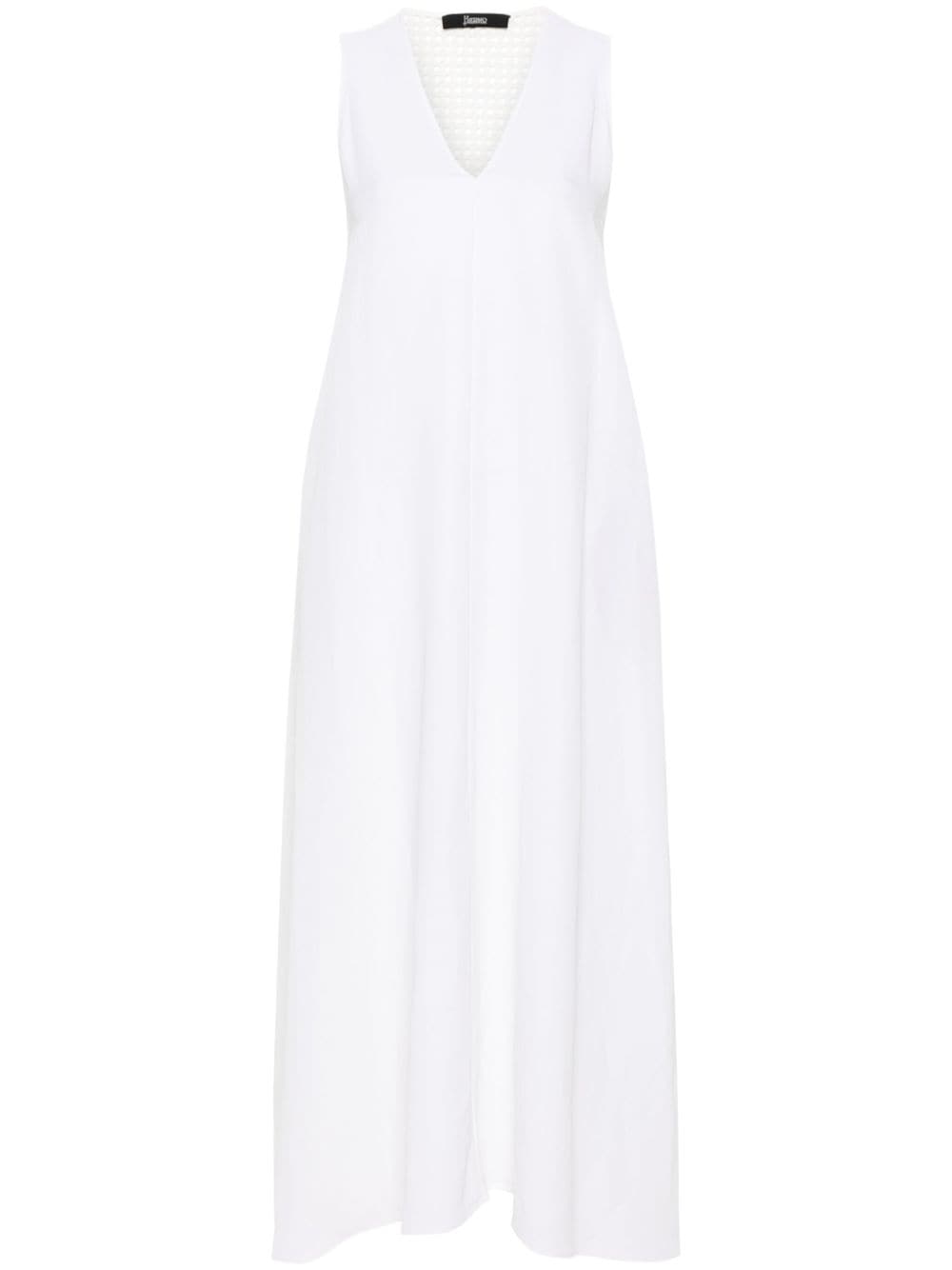 Herno Mouwloze jurk met kanten vlakken Wit