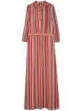 LIU JO striped split-neck maxi dress - Red