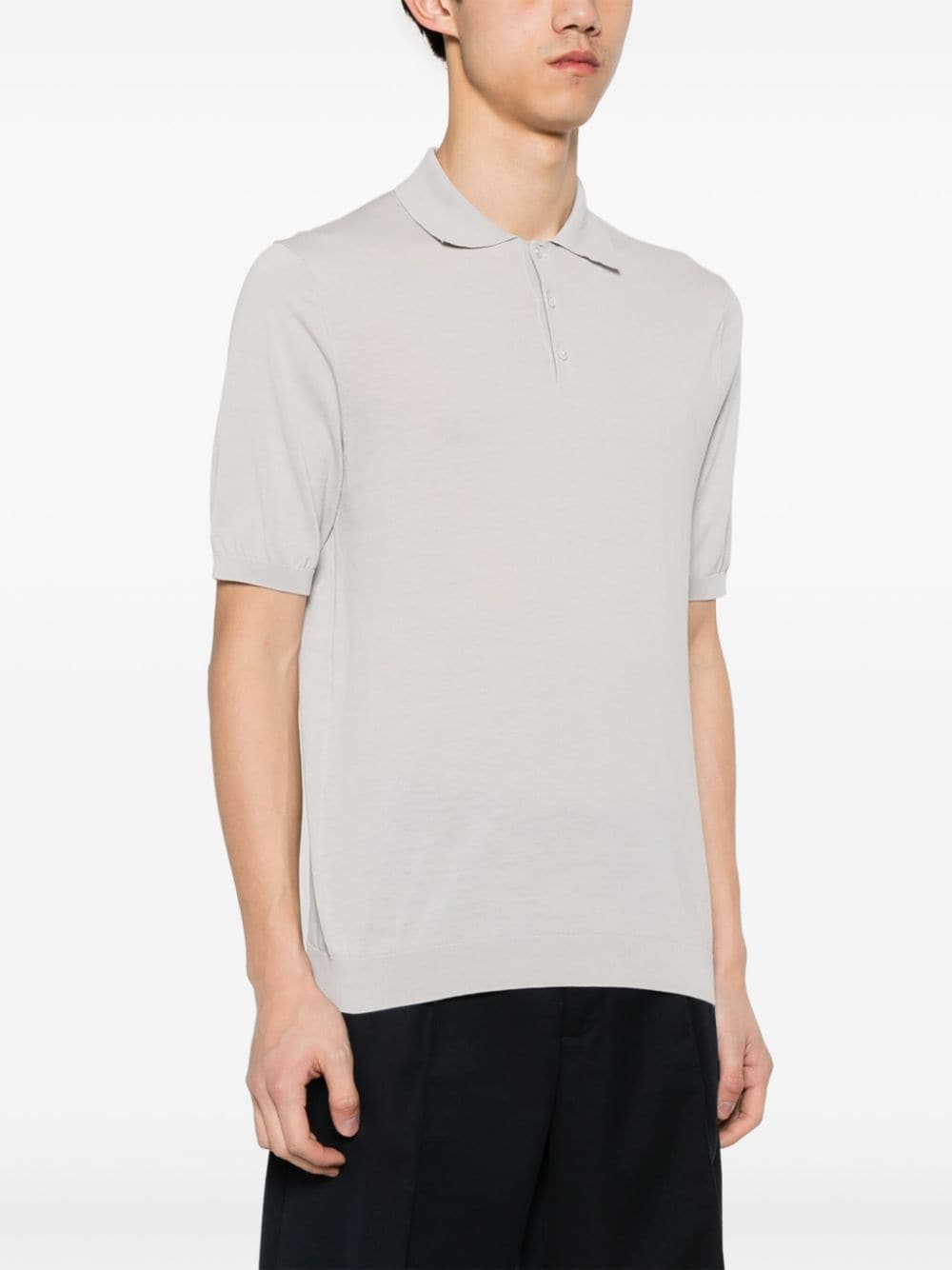 Shop Ballantyne Cotton Polo Shirt In Grey