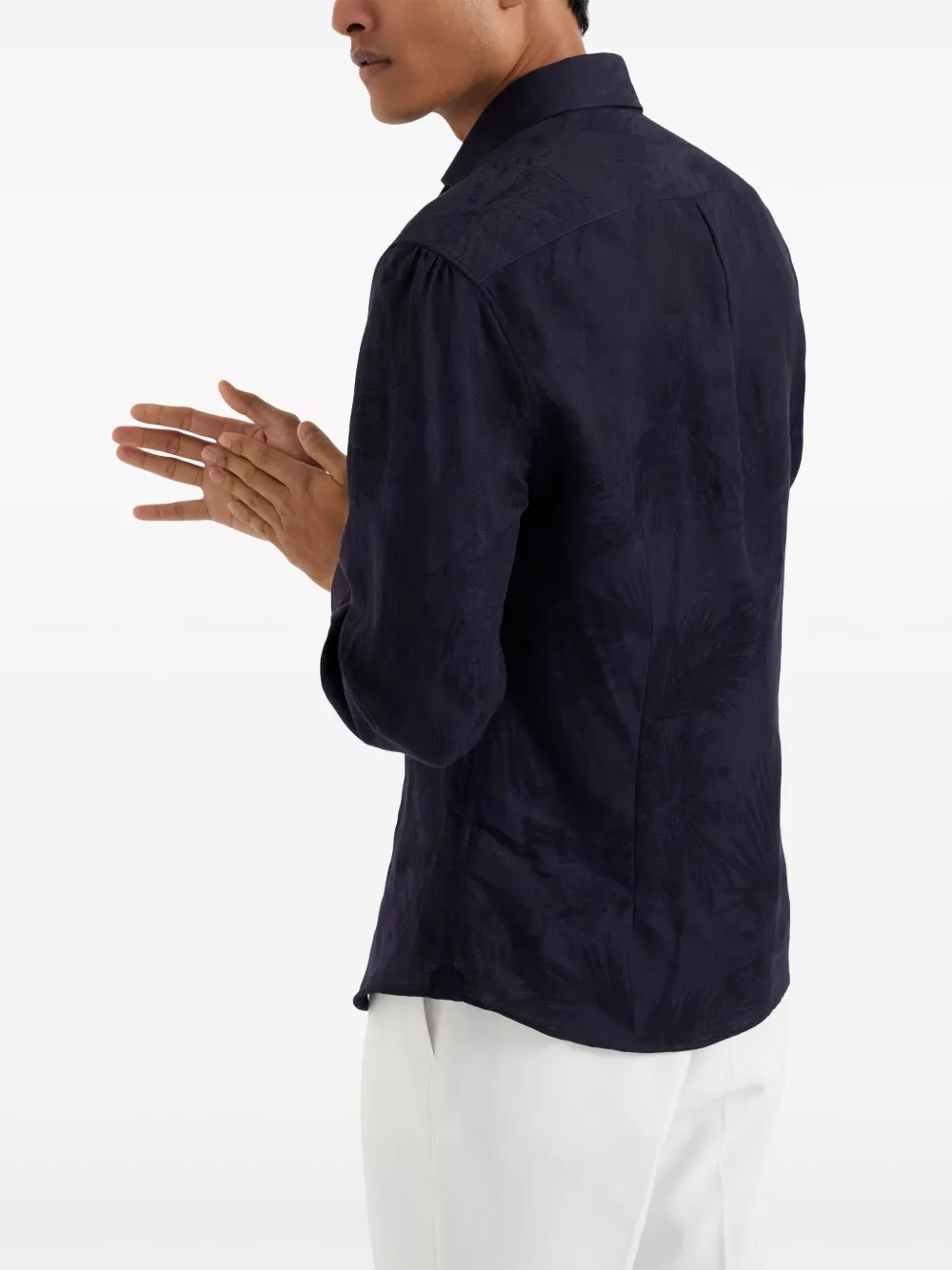 Brunello Cucinelli Overhemd met jacquard Blauw