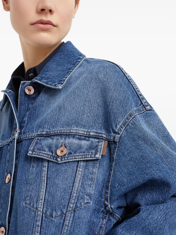 Brunello Cucinelli button-up Denim Jacket | Blue | FARFETCH JO