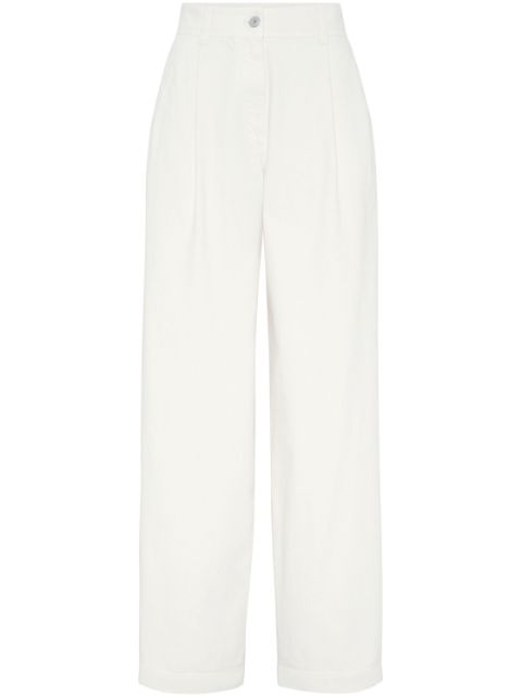 Brunello Cucinelli pleated wide-leg jeans