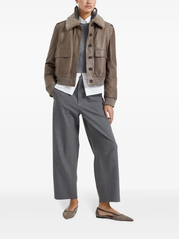Brunello Cucinelli mélange-effect Trousers | Grey | FARFETCH