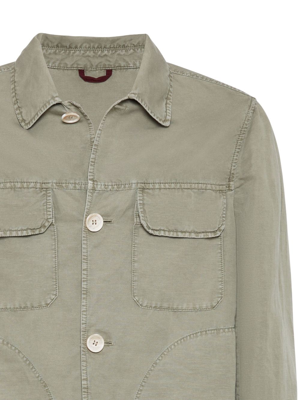 Brunello Cucinelli spread-collar button-up shirt jacket Men