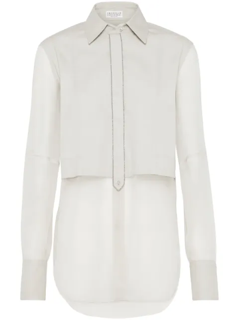 Brunello Cucinelli Monili-embellished layered shirt