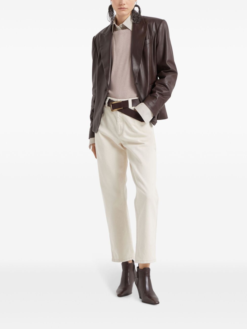 Brunello Cucinelli Top met metallic-effect - Roze