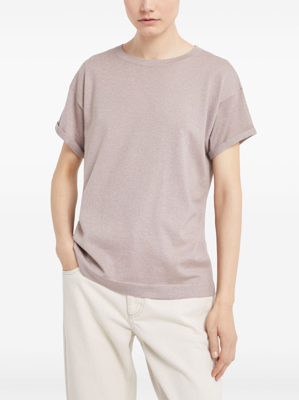 Brunello Cucinelli Top met metallic-effect Roze