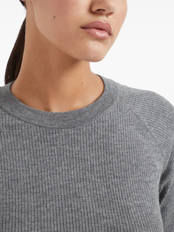 Brunello Cucinelli リブニット トップ | グレー | FARFETCH JP