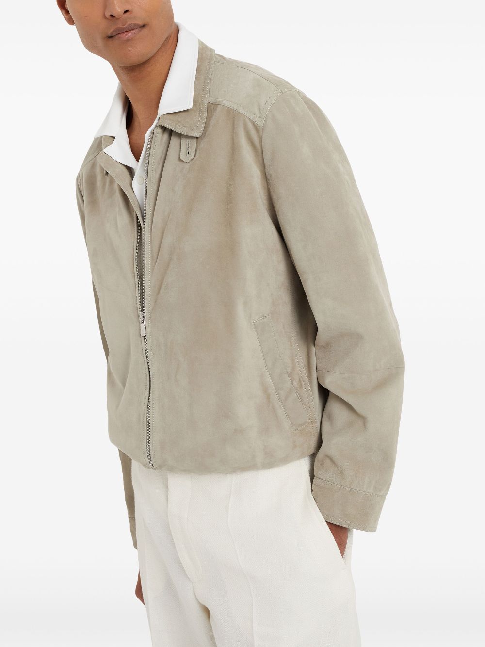 Brunello Cucinelli zip-up suede jacket Men