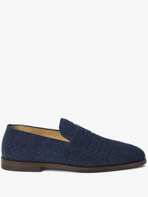 Brunello Cucinelli woven suede loafers