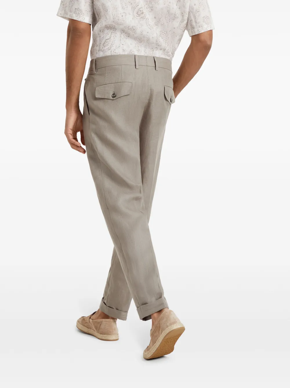 Brunello Cucinelli Linnen broek Groen