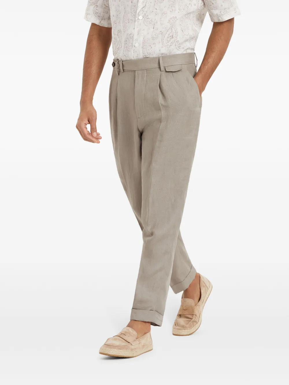 Brunello Cucinelli Linnen broek Groen