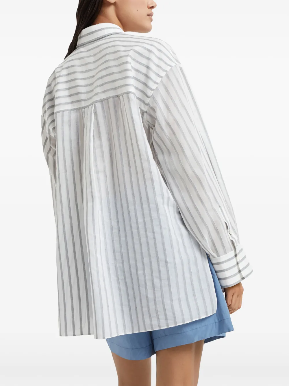 Brunello Cucinelli Gestreept shirt Wit